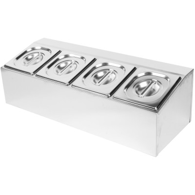 Kantine holder inkl. 4xGN1/6-100mm kantiner og låg | Adexa CHD04A