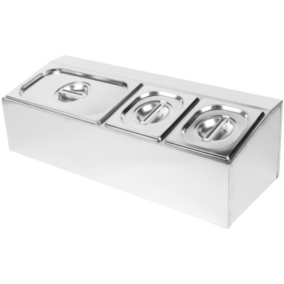 Kantineholder inkl. 2xGN1/6-100mm & 1xGN1/3-100mm kantiner og låg | Adexa CHD04A2
