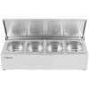 Kantineholder / Ingrediensskakt med låg inkl. 4xGN1/6-100mm kantiner Rustfrit stål | Adexa CHD04AFL