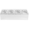 Kantineholder inkl. 4xGN1/6-100mm kantiner og gennemsigtig flip-lås | Adexa CHD04APCFL