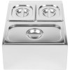 Kantineholder / Ingrediensskakt inkl. 2xGN1/6-100mm & 1xGN1/3-100mm kantiner med låg Rustfrit stål | Adexa CHD04B2