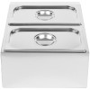 Kantineholder / Ingrediensskakt inkl. 2xGN1/3-150mm kantiner med låg Rustfrit stål | Adexa CHD04BD3