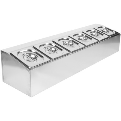 Kantineholder inkl. 6xGN1/6-150mm kantiner og låg | Adexa CHD06AD