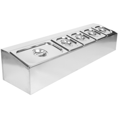 Kantineholder inkl. 4xGN1/6-100mm & 1xGN1/3-100mm kantiner og låg | Adexa CHD04A2
