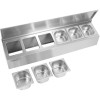 Kantineholder / Ingrediensskakt med låg inkl. 6xGN1/6-150mm kantiner Rustfrit stål | Adexa CHD06ADFL