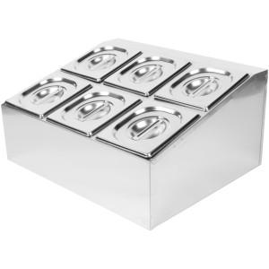 Kantine holder inkl. 6xGN1/6-100mm kantiner og låg | Adexa CHD06B