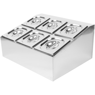 Kantine holder inkl. 6xGN1/6-100mm kantiner og låg | Adexa CHD06B