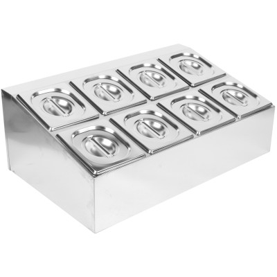 Kantineholder inkl. 8xGN1/6-100mm kantiner og låg | Adexa CHD08B