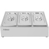 Kantineholder / Ingrediensskakt inkl. 3xGN1/4-100mm kantiner med låg Rustfrit stål | Adexa CHE03A