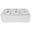 Kantineholder / Ingrediensskakt inkl. 3xGN1/4-100mm kantiner med låg Rustfrit stål | Adexa CHE03A