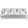 Kantineholder / Ingrediensskakt inkl. 4xGN1/4-100mm kantiner med låg Rustfrit stål | Adexa CHE04A