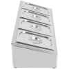 Kantineholder / Ingrediensskakt inkl. 4xGN1/4-100mm kantiner med låg Rustfrit stål | Adexa CHE04A