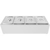 Kantineholder / Ingrediensskakt inkl. 4xGN1/4-100mm kantiner med låg Rustfrit stål | Adexa CHE04A
