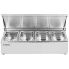 Kantineholder / Ingrediensskakt med låg inkl. 4xGN1/4-150mm kantiner Rustfrit stål | Adexa CHE04ADFL
