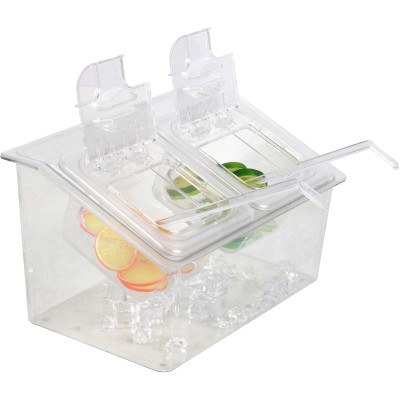 Kølet Ingrediens beholdere inkl. 2xGN1/6-150mm kantiner med låg Plast | Adexa CHP04BD2