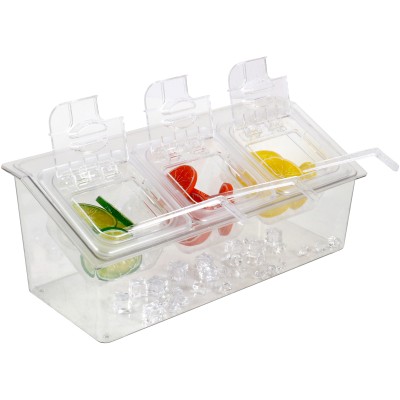 Kølet ingrediens beholder inkl. 3xGN1/6-100mm dåse med låg Plast | Adexa CHP06B