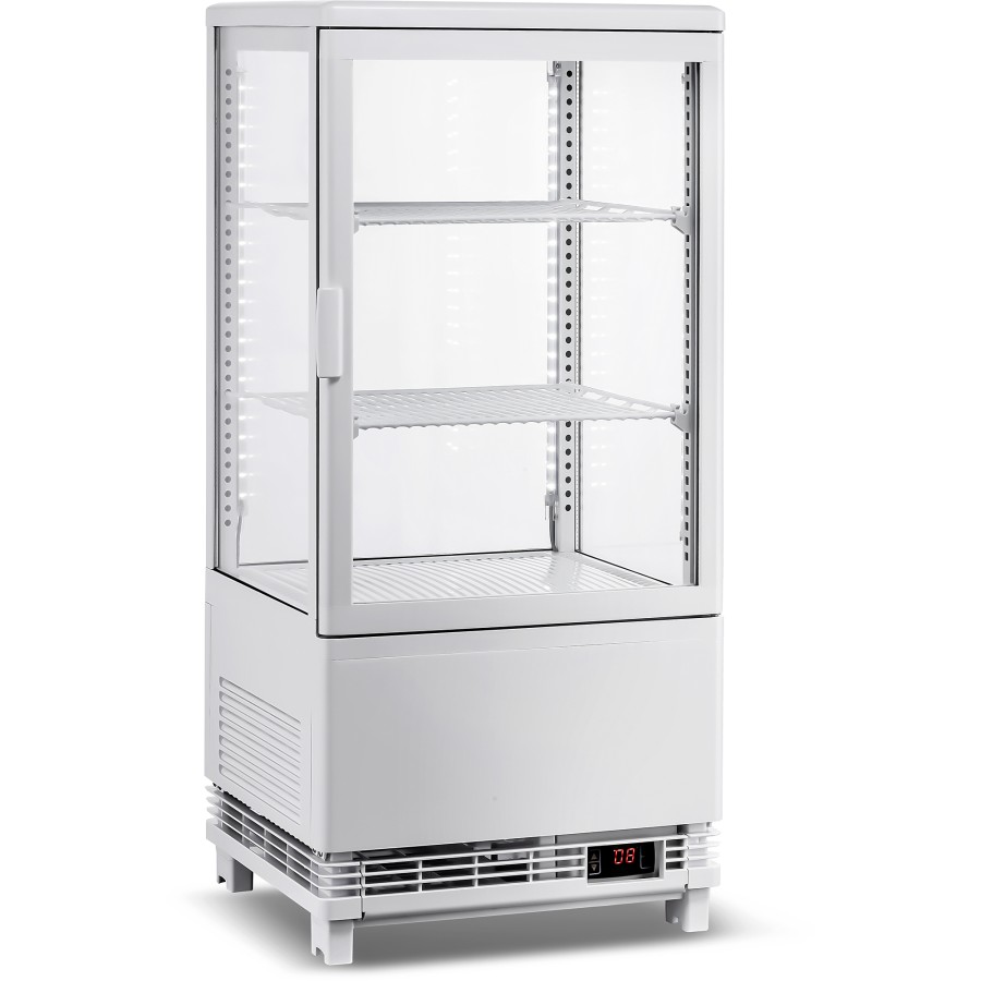 Bordmodel kølevitrine 58 liter 2 hylder Hvid 1 flad dør | Adexa CL58W