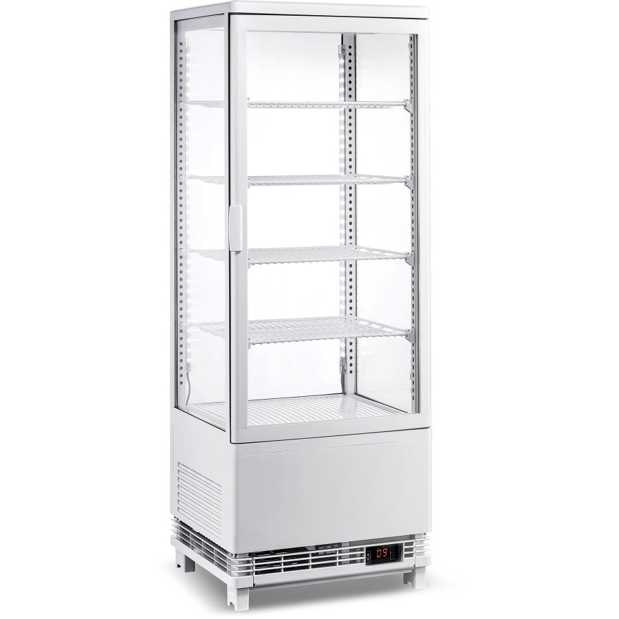 Bordmodel Kølevitrine 98 liter 4 hylder Hvid 1 flad dør | Adexa CL98W