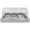 Neutral udstillingsstander til buffet 3xGN1/3 rustfrit stål | Adexa CRD3