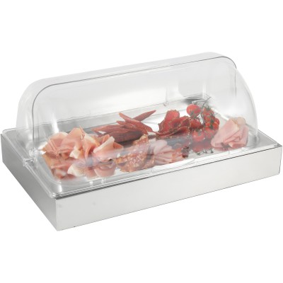 Rulltop Display Kølestation med Isbox GN1/1 Rustfrit stål | Adexa CRDIB1