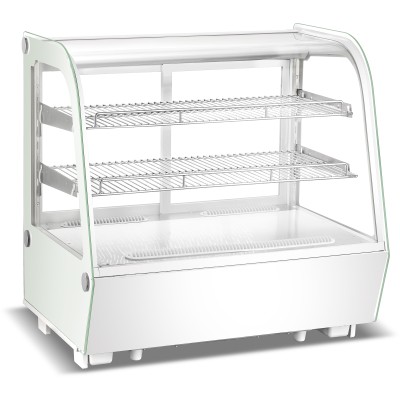 Kølevitrine Bordmodel 120 Liter med Buet Glasfront, LED-belysning & 2 Hylder Hvid | Adexa CW120RW