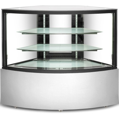 Kagemontre 330 liter Hjørneskab 2 hylder Rustfrit stål & sort | Adexa CW350C