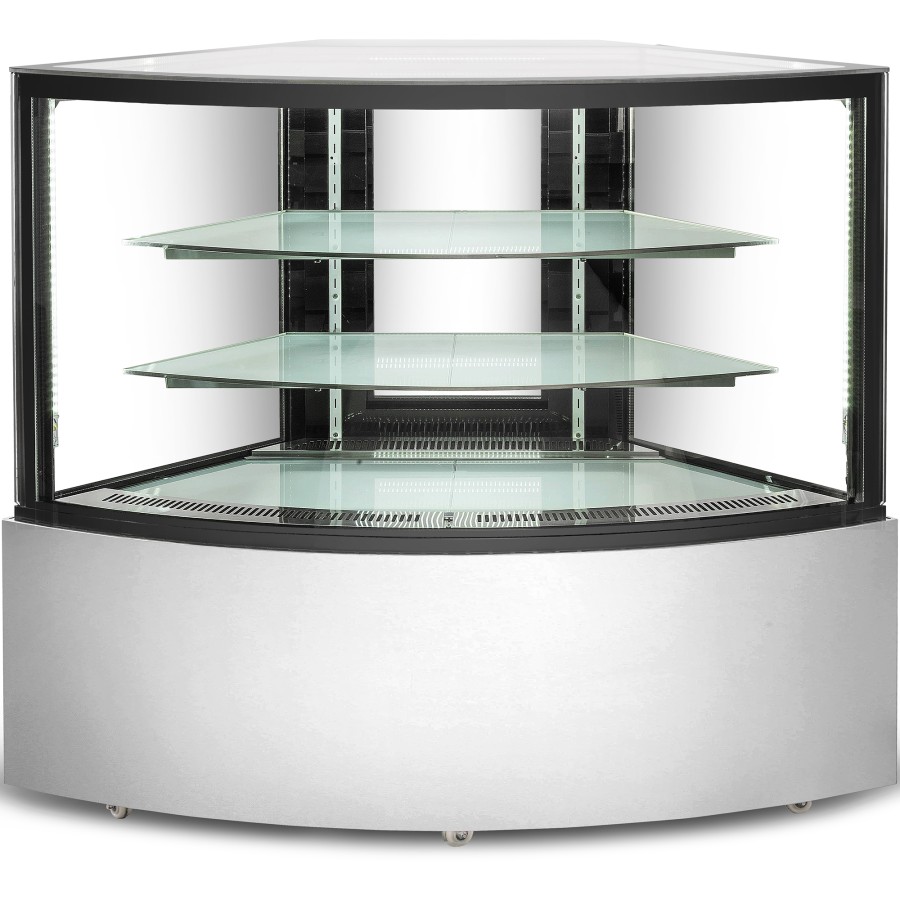 Kagemontre 330 liter Hjørneskab 2 hylder Rustfrit stål & sort | Adexa CW350C