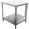 Arbejdsbord Hjørneskab i rustfrit stål 900x900x600x600x900/1000mm kant Underhylde Firkantede ben | Adexa CWTB1060SB