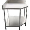 Bordplade Hjørneskab i rustfrit stål 900x900x700x700x900/1000mm Kant Underhylde Runde ben | Adexa CWT1070RB