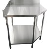 Bordplade Hjørneskab i rustfrit stål 900x900x700x700x900/1000mm Kant Underhylde Runde ben | Adexa CWT1070RB