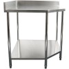Bordplade Hjørneskab i rustfrit stål 900x900x700x700x900/1000mm Kant Underhylde Runde ben | Adexa CWT1070RB
