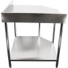 Bordplade Hjørneskab i rustfrit stål 900x900x700x700x900/1000mm Kant Underhylde Runde ben | Adexa CWT1070RB