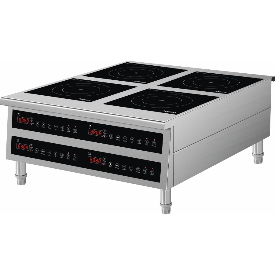 Professionelt induktionskomfur med fire plader, bænk eller gulv 4 x 3,5 kW | Adexa CX140A