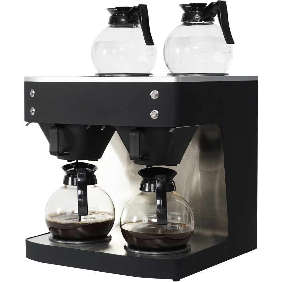 Professionel kaffemaskine Dobbelt 4 kander 4 kogeplader Sort | Adexa DRB686P