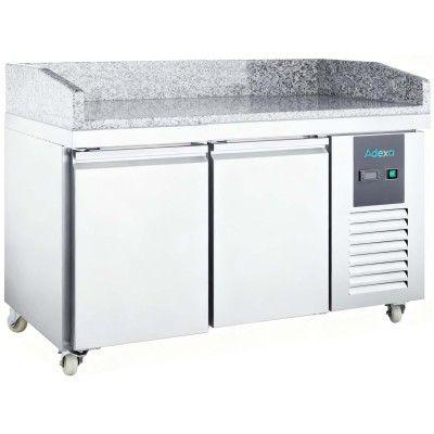 Pizzafrysebord med 2 døre, 1360 x 700 x 985 mm, GN1/1-kompatibel | Adexa DRPZ2300BT