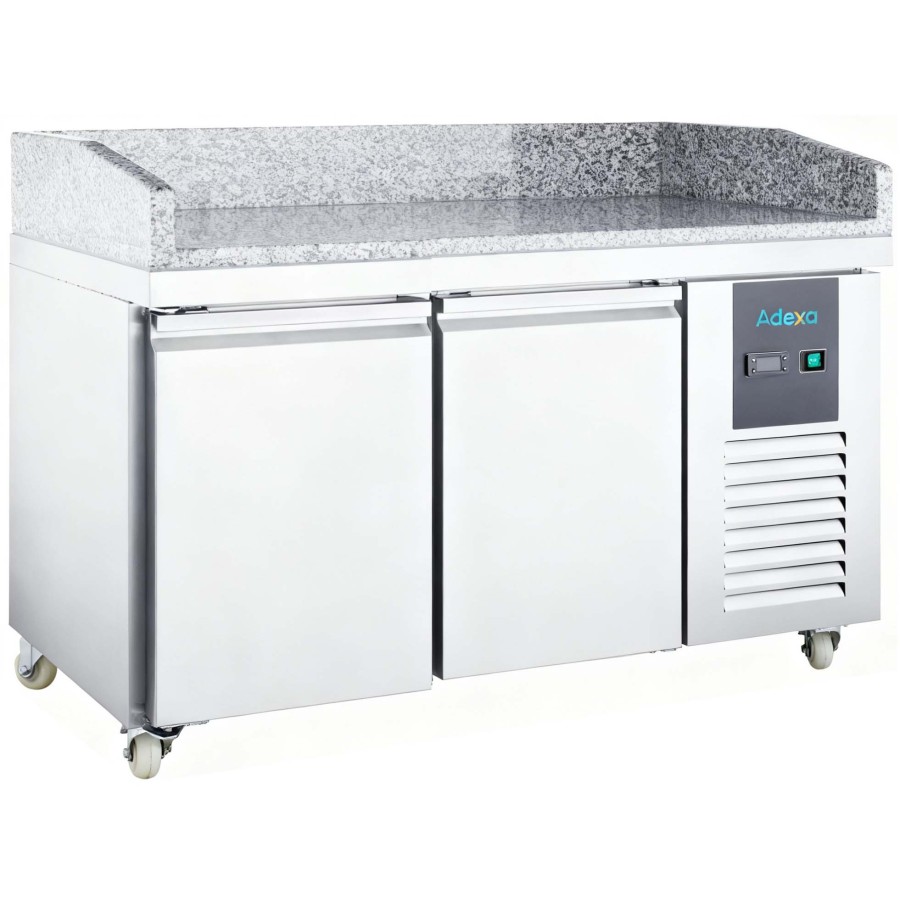 Pizzafrysebord med 2 døre, 1360 x 700 x 985 mm, GN1/1-kompatibel | Adexa DRPZ2300BT