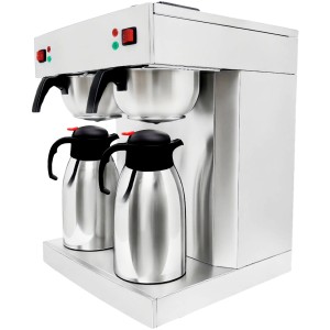 Professionel dobbelt kaffemaskine med 2 termokander i rustfrit stål | Adexa DRV386