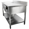Køkkenvask Rustfrit stål 1200x700x900mm 1 skuffe til venstre 1 skuffetræk kant | Adexa DSA120701DL