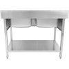 Køkkenvask i rustfrit stål 1200x700x900mm 2 hoar kant | Adexa DSA245