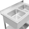 Køkkenvask i rustfrit stål 1200x700x900mm 2 hoar kant | Adexa DSA245