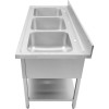 Køkkenvask i rustfrit stål 1800x700x900mm 3 højder kant | Adexa DSA345