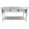 Køkkenvask i rustfrit stål 1800x700x900mm 3 højder kant | Adexa DSA345
