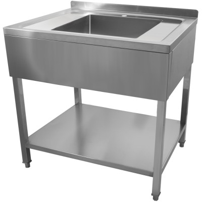 Køkkenvask i rustfrit stål 800x600x900mm 1 h Kant | Adexa DSA8060