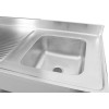 Køkkenvask i rustfrit stål 1000x700x900mm 1 skuffe til højre Kant | Adexa DSA1070R
