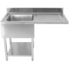 Vask til opvaskemaskiner 1 ho venstre Underhylde Kant 1200x700x927mm | Adexa DSB1270L