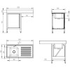 Køkkenvask med opbevaringsområde og skab med dør 1200x600x910mm 1 vask til venstre 400x400x250mm | Adexa DSB12602DL