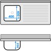 Køkkenvask med opbevaringsområde og skab med dør 1200x600x910mm 1 vask til venstre 400x400x250mm | Adexa DSB12602DL