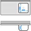 Køkkenvask med opbevaringsområde og skab med dør 1200x600x910mm 1 vask til højre 400x400x250mm | Adexa DSB12602DR