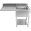 Vask til opvaskemaskiner 1 højre Underhylde kant 1200x600x910mm | Adexa DSB1260R