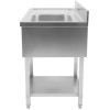 Vask til opvaskemaskiner 1 højre Underhylde kant 1200x600x910mm | Adexa DSB1260R